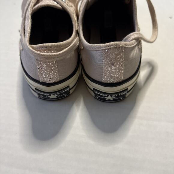 Size 7.5 Converse Chuck Taylor 70 Low Top Light Pink Glitter Flame Tennis Shoes - Picture 8 of 11